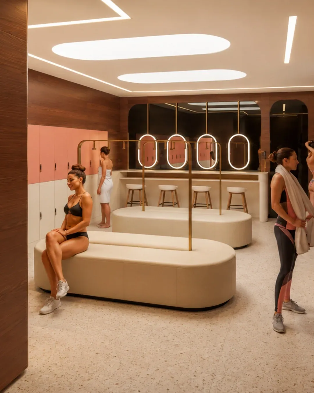 The women's changing room at MindBodyFitness